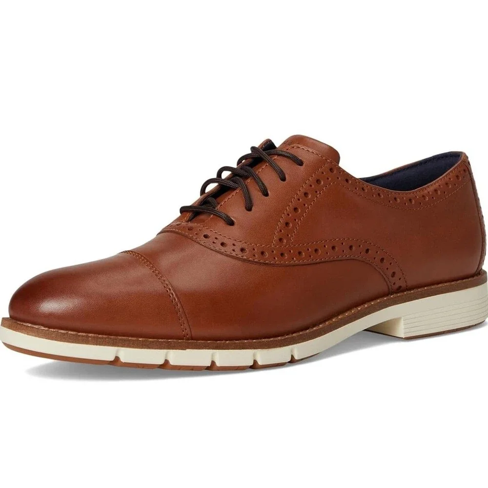 Cole Haan FLEXGRAND360 CAP Toe Oxford Size 9 $230 Men's Shoes British Tan NEW